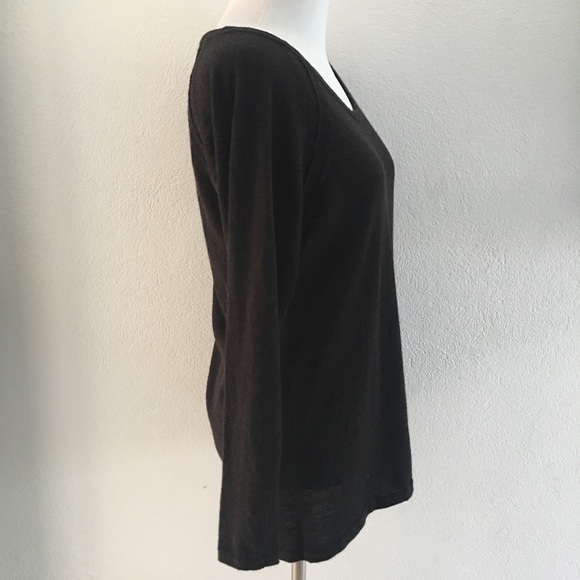 Eileen Fisher Brown Merino Wool Blouse size S - Picture 3 of 6